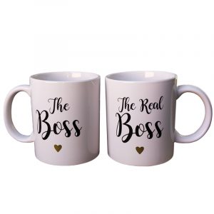 set cani din ceramica the boss & the real boss