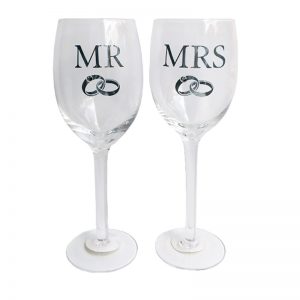 Set pahare vin Mr. & Mrs.