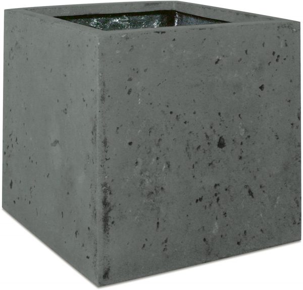 Jardiniera POLYSTONE SQUARE grey 40x40x40 cm